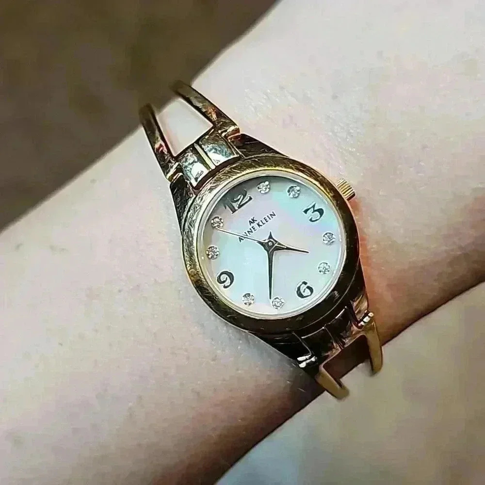 Anne Klein Classic Bracelet Watch with Links & Extender, Mother of Pearl Face